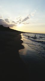 Scenic view of sea at sunset