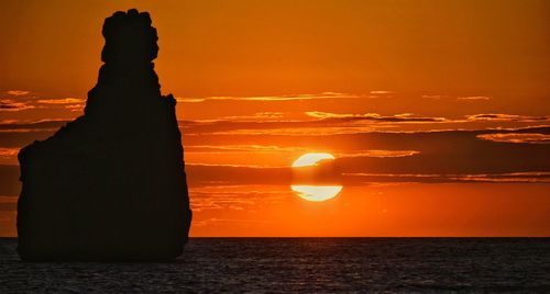 Scenic view of sea at sunset