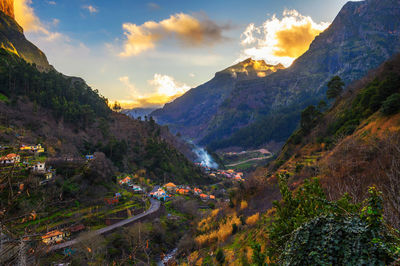 Scenic view of mountains against sky