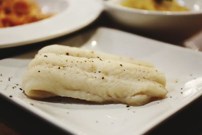 Close-up of bread in plate