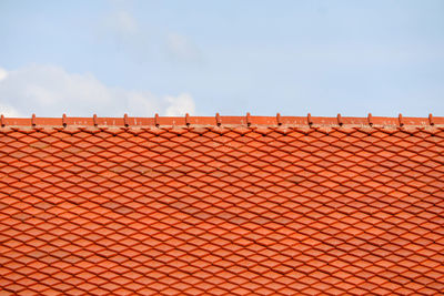 Low angle view of roof against sky