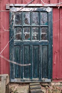 Closed window of old building