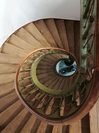 Directly below shot of spiral staircase