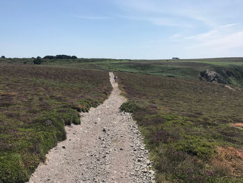 Scenic view of land against sky