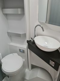 High angle view of bathroom at home