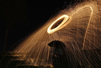 Blurred motion of light trails on night