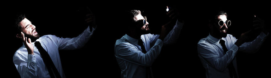 Group of people in the dark