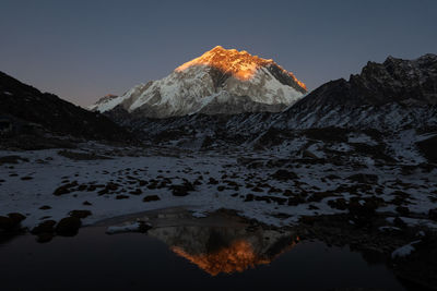 Scenic view of snowcapped mountain against sky