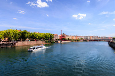 Bridge over river in city