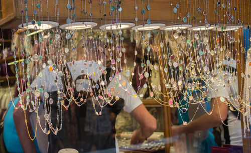 Group of people at market stall