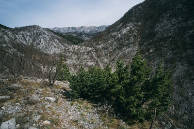 Scenic view of mountains against sky