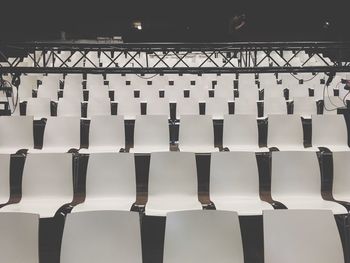 Empty chairs in auditorium