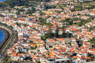 High angle shot of townscape