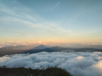 Scenic view of cloudscape against sky during sunset