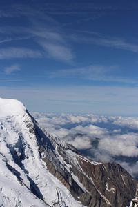 Scenic view of snow mountains against sky