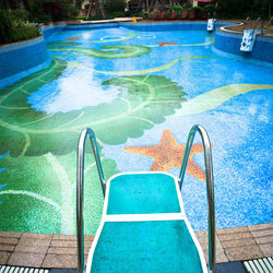 High angle view of swimming pool at playground