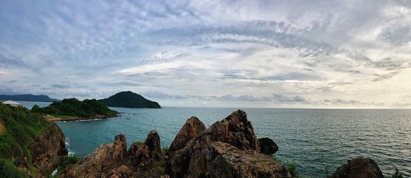 Scenic view of calm sea against sky