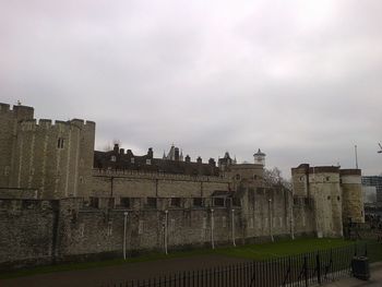 View of fort against cloudy sky