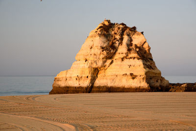 Rock formations on beach