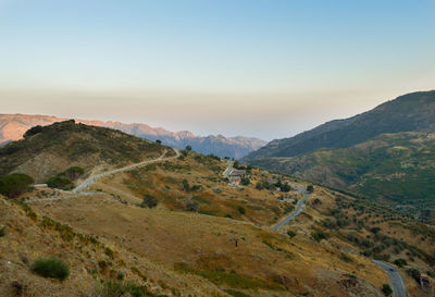 Scenic view of mountains against sky