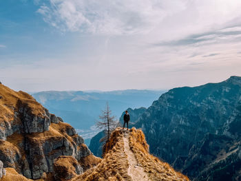 Panoramic view of rocky mountains against sky