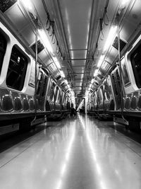 View of train in subway station