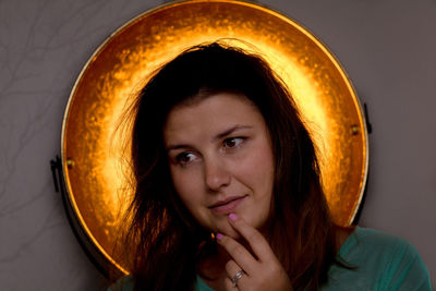 Close-up portrait of young woman