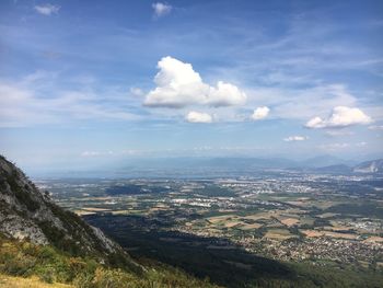 High angle view of landscape against sky