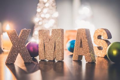 Close-up of christmas lights