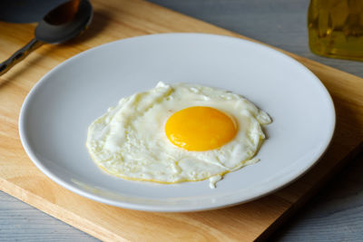 Close-up of breakfast served on table