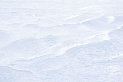 High angle view of snow covered land