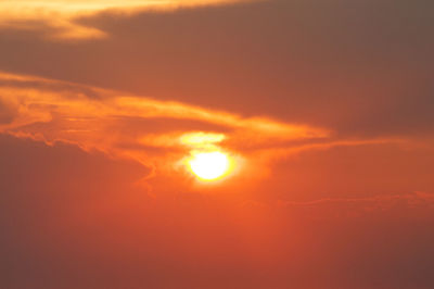 Scenic view of dramatic sky at sunset