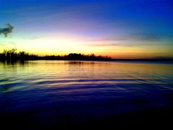 Scenic view of sea at sunset