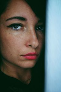 Close-up portrait of a beautiful young woman