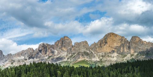 Enchanted panorama. lake of carezza. dolomites, italy