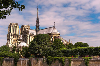 Panoramic view of temple building against sky