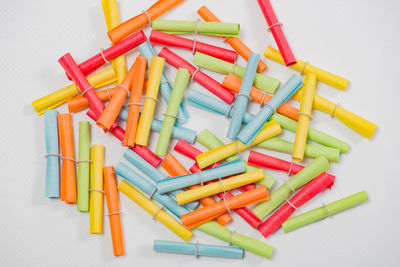 Close-up of multi colored pencils