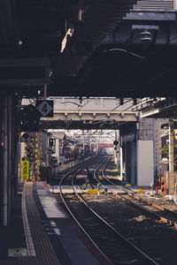 Train on railroad station platform