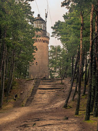 Historical lighthouse in czolpino, slowinski national park, baltic sea coast, poland