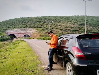 Man in car