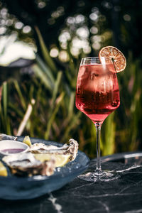 Close-up of drink on table