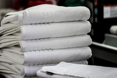 Close-up of towel on table