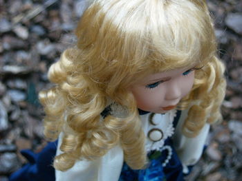 Close-up of doll outdoors