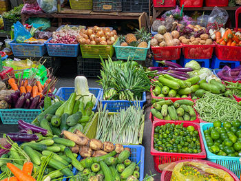 Various fruits for sale at market stall