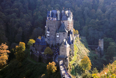 High angle view of historic building