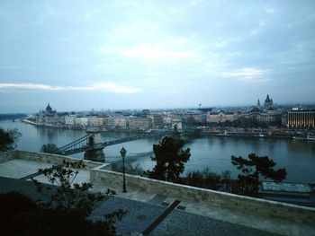 View of river against cloudy sky