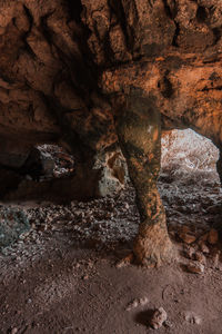 Close-up of rock formation in cave