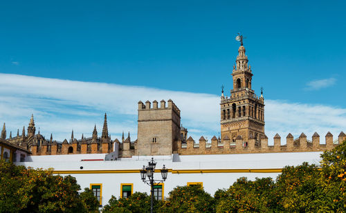 Low angle view of buildings against sky