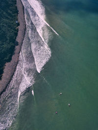 Aerial view of sup surfers ,primorsky region, russia