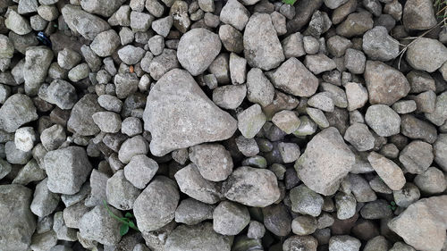 High angle view of stones